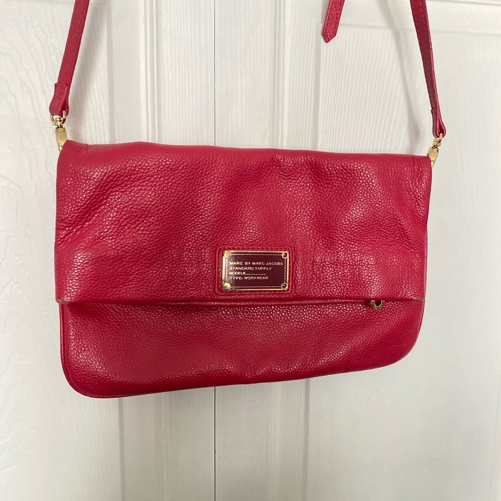Marc By Marc Jacobs Red Crossbody Bag with Gold Accents